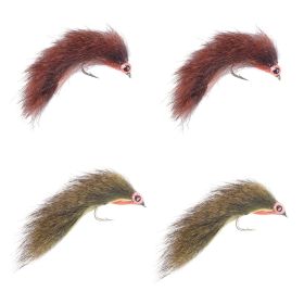 Goture 4pcs Fly Bait Luminous Streamer Flies With Luminous Eyes Great For Fly Fishing Of Trout; Bass; Salmon; Yellow Cheek