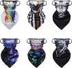 6PCS Men Women Face Neck Bandana with Ear Loops Balaclava Neck Gaiters Face Neck Scarf for Sun Dust Wind Motorcycle Fishing Running