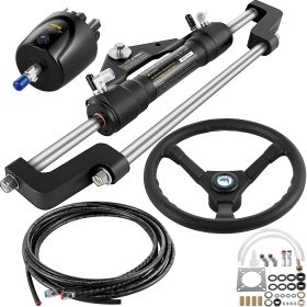 VEVOR Hydraulic Boat Steering Kit 300HP, Hydraulic Steering Kit Helm Pump