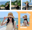 Women's Straw Sun Hat Floral Woven Bucket Hat Fishing Hat Beach Hat Hand Woven Foldable Cap