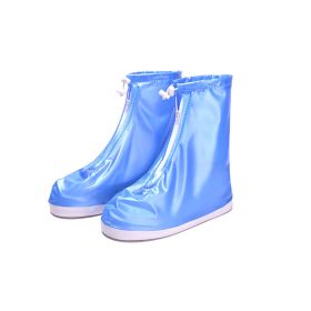 Rain Shoe Covers, Waterproof Shoe Covers for Men Women, Reusable Galoshes Overshoes (Color: Blue)