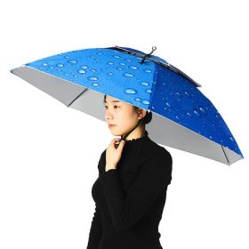 Women Men Folding Sun Rain Cap for Fishing Camping Hiking (Color: Blue)