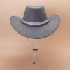 Western Cowboy Hat Vintage Jazz Hat Outdoor Fishing Cowgirl Sun Hat Wide Brim Summer Sunscreen Travel Beach Hat