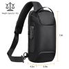 Men's Sling Backpack Waterproof Anti-theft Shoulder Crossbody Chest Bag Messenger Sling Bag Daypack with USB Charging Port